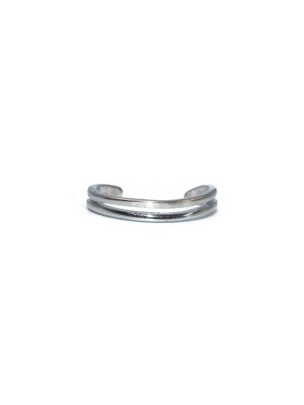 Vintage Silver Tone Size 1 Open Cuff Toe Ring.